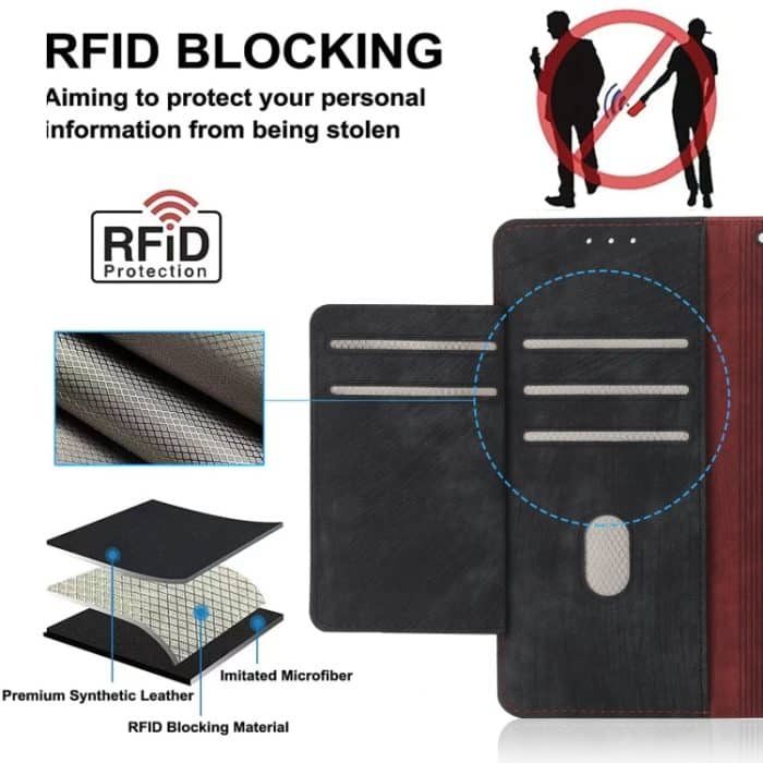 POLA Zweifarbige RFID-Leder-Telefonhülle mit Reißverschluss, For iPhone 14 Plus, For iPhone 14, For iPhone 14 Pro, For iPhone 14 Pro Max – Bild 7