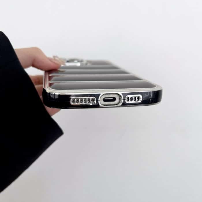 Galvanisierte Eiderdaunen-TPU-Telefonhülle mit silbernem Rand, For iPhone 16, For iPhone 15 Pro Max, For iPhone 15 Pro – Bild 5