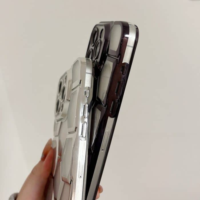 Galvanische Lasergravur 3D Waben Transparente TPU Handyhülle, For iPhone 16 Pro Max, For iPhone 16 Pro, For iPhone 16 Plus, For iPhone 16 – Bild 4
