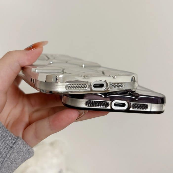 Galvanische Lasergravur 3D Waben Transparente TPU Handyhülle, For iPhone 14 Pro, For iPhone 14 Pro Max, For iPhone 13 Pro Max, For iPhone 13 Pro – Bild 5