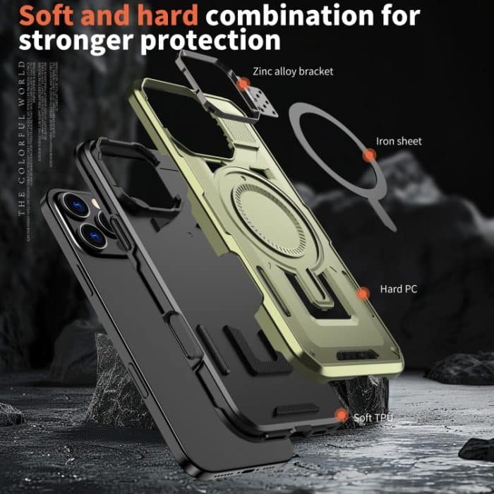 Shield Hollow Frame Halter MagSafe Telefonhülle, For iPhone 12 Pro Max, For iPhone 11, For iPhone XR – Bild 6