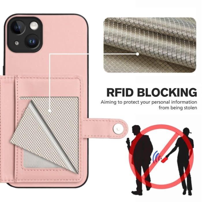 RFID-Schutzhülle mit Knopfkartenfach, For iPhone 14 Plus, For iPhone 14, For iPhone 14 Pro, For iPhone 14 Pro Max – Bild 3