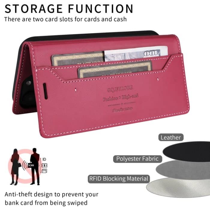 GQUTROBE G01 RFID Anti-Diebstahl-Telefonhülle aus Leder, For iPhone 13 Pro Max, For iPhone 13 Pro, For iPhone 12, For iPhone 12 Pro Max – Bild 7