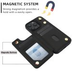 Crossbody-Telefonhülle aus Leder mit zwei Schnallen und Geldbörse auf der Rückseite, For iPhone 15 Pro Max, For iPhone 15 Pro, For iPhone 15 Plus, For iPhone 15 – Bild 4