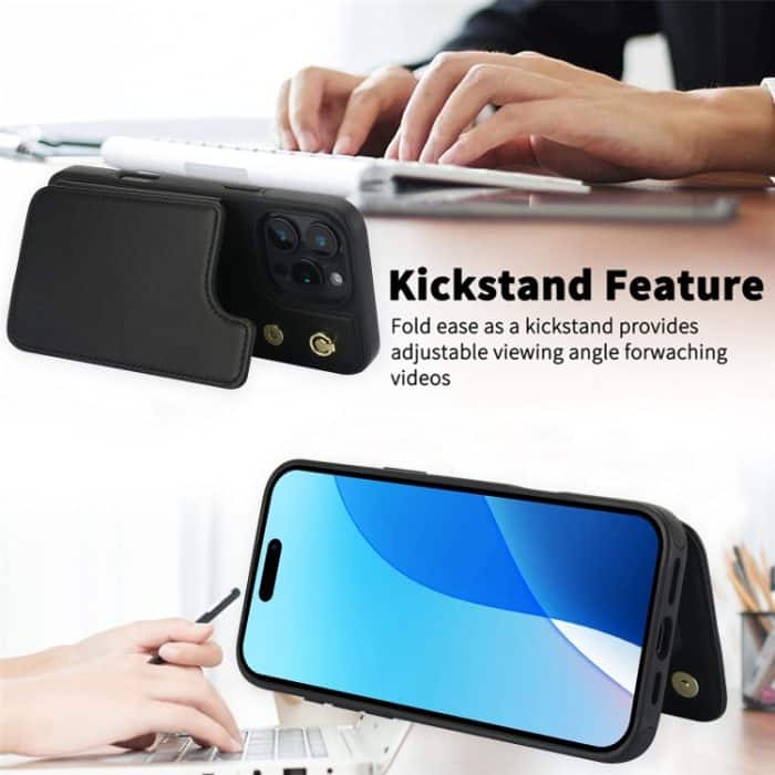 Crossbody-Telefonhülle aus Leder mit zwei Schnallen und Geldbörse auf der Rückseite, For iPhone 11 Pro Max, For iPhone 11, For iPhone 11 Pro – Bild 5