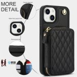 AwQuer Crossbody Reißverschluss Geldbörse Rautenförmige Lederrückseite Handyhülle, For iPhone 15 Plus, For iPhone 15, For iPhone 14 Plus – Bild 7