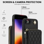 AwQuer Crossbody Reißverschluss Geldbörse Rautenförmige Lederrückseite Handyhülle, For iPhone 7 / 8 / SE 2022, For iPhone 13 Pro Max, For iPhone 13 Pro – Bild 3