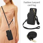 AwQuer Crossbody Reißverschluss Geldbörse Rautenförmige Lederrückseite Handyhülle, For iPhone 7 / 8 / SE 2022, For iPhone 13 Pro Max, For iPhone 13 Pro – Bild 4