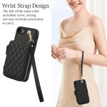 AwQuer Crossbody Reißverschluss Geldbörse Rautenförmige Lederrückseite Handyhülle, For iPhone 7 / 8 / SE 2022, For iPhone 13 Pro Max, For iPhone 13 Pro – Bild 5