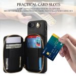 AwQuer Crossbody Reißverschluss Geldbörse Rautenförmige Lederrückseite Handyhülle, For iPhone 7 / 8 / SE 2022, For iPhone 13 Pro Max, For iPhone 13 Pro – Bild 6