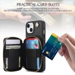 AwQuer Crossbody Reißverschluss Geldbörse Rautenförmige Lederrückseite Handyhülle, For iPhone 11, For iPhone 11 Pro, For iPhone X / XS – Bild 6