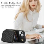 AwQuer Crossbody Reißverschluss Geldbörse Rautenförmige Lederrückseite Handyhülle, For iPhone 11, For iPhone 11 Pro, For iPhone X / XS – Bild 8