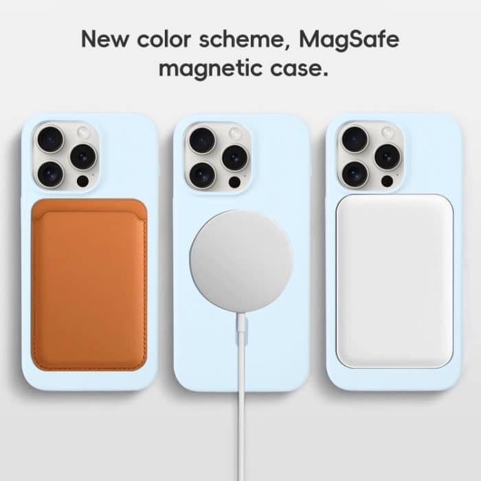 MagSafe-Telefonhülle aus flüssigem Silikon in Reinfarbe, For iPhone 15, For iPhone 14 – Bild 5