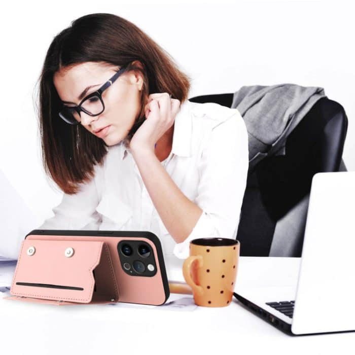 Skin Feel Handyhülle mit vier Kartenfächern und Handschlaufe, For iPhone 15 Pro Max, For iPhone 15 Pro, For iPhone 15 Plus, For iPhone 15 – Bild 7