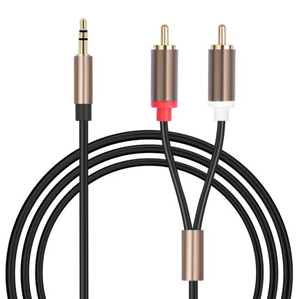 3,5-mm-Stecker auf 2 Cinch-Stecker, Audiokabel-Verstärkeranschluss, 1m, 2m, 3m