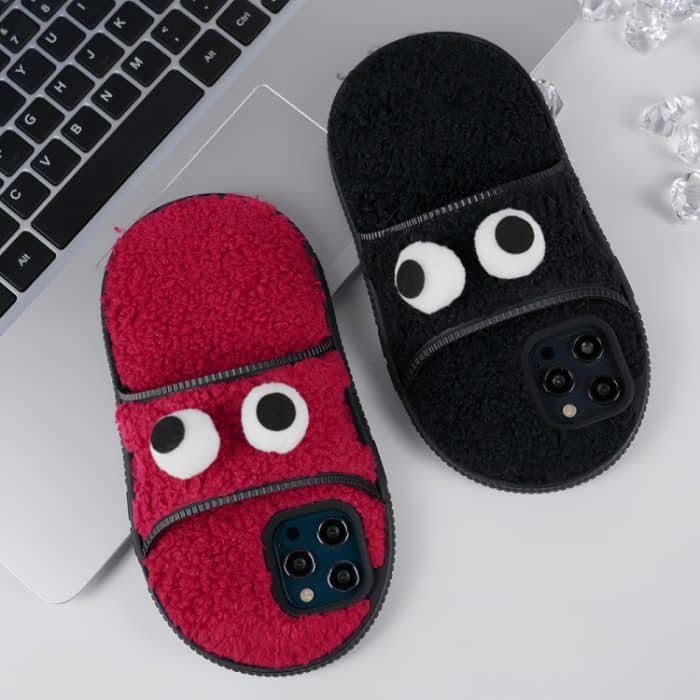 Kreative TPU-Telefonhülle aus Plüsch mit großen Augen und Pantoffel-Design, For iPhone 14 Pro, For iPhone 14 Pro Max, For iPhone 13 Pro Max, For iPhone 13 Pro – Bild 2