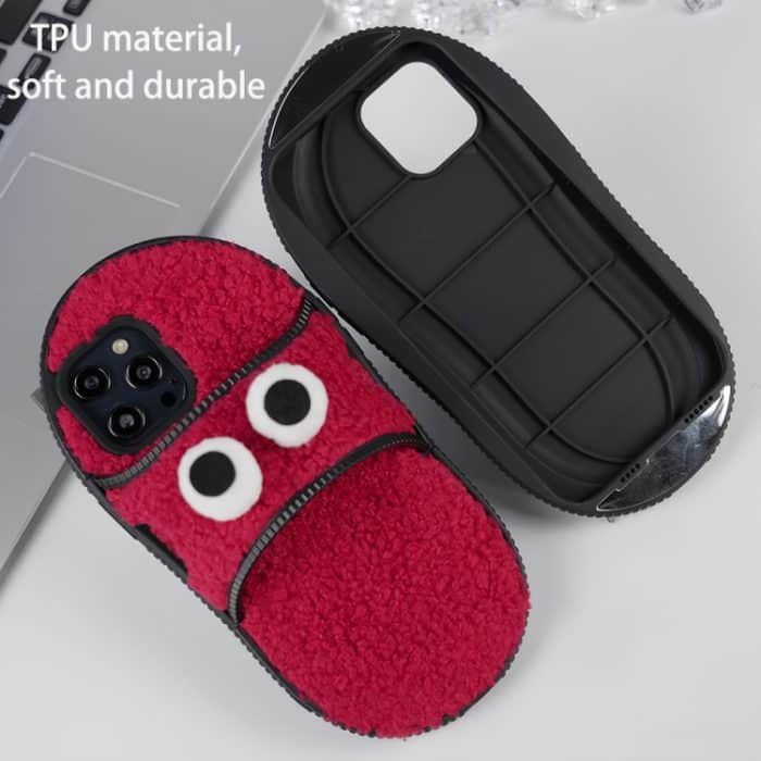 Kreative TPU-Telefonhülle aus Plüsch mit großen Augen und Pantoffel-Design, For iPhone 14 Pro, For iPhone 14 Pro Max, For iPhone 13 Pro Max, For iPhone 13 Pro – Bild 3