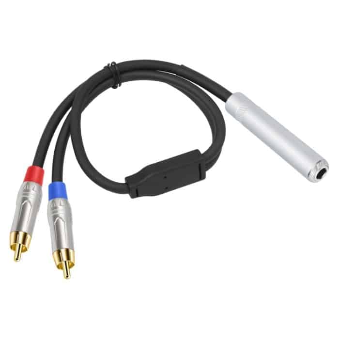 6,35 mm 1/4 TRS Stereo Buchse auf Dual Cinch Stecker Y-Typ Audiokabel, 6.35mm F to 2 RCA – Bild 2