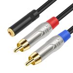 3,5 mm 1/8 TRS Stereo Buchse auf Dual Cinch Stecker Y-Typ Audiokabel, 3.5mm F to 2 RCA