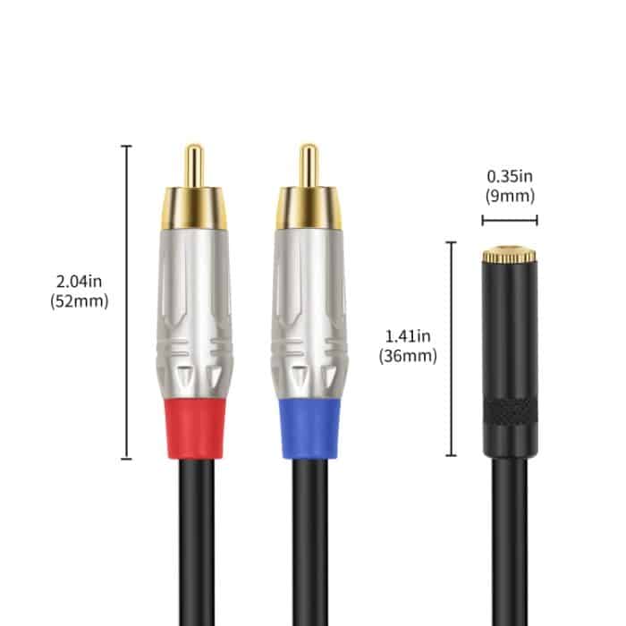 3,5 mm 1/8 TRS Stereo Buchse auf Dual Cinch Stecker Y-Typ Audiokabel, 3.5mm F to 2 RCA – Bild 3