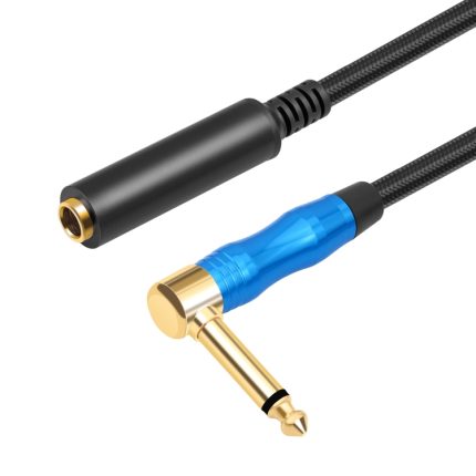6,35 mm 1/4 TRS-Mono-Kniestückstecker auf Buchse für E-Gitarren-Audiokabel, 0.3m, 1m, 1.8m