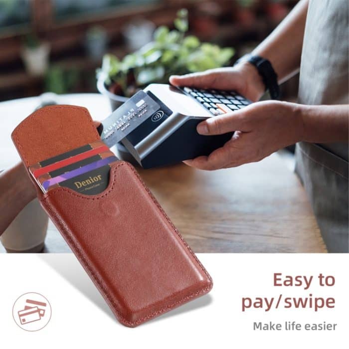 Denior V14 MagSafe magnetische Telefon-Kartenhülle aus echtem Leder – Bild 9