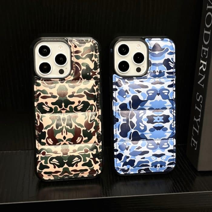 Camouflage-Eiderdaunen-Airbag-Telefonhülle, For iPhone SE 2022 / SE 2020, For iPhone 13 Pro Max, For iPhone 13 Pro, For iPhone 13, For iPhone 12, For iPhone 12 Pro Max – Bild 3