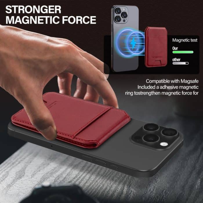 LC.IMEEKE 3-Karten MagSafe RFID Lederkartentasche – Bild 4