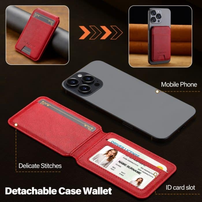 LC.IMEEKE 3-Karten MagSafe RFID Lederkartentasche – Bild 7