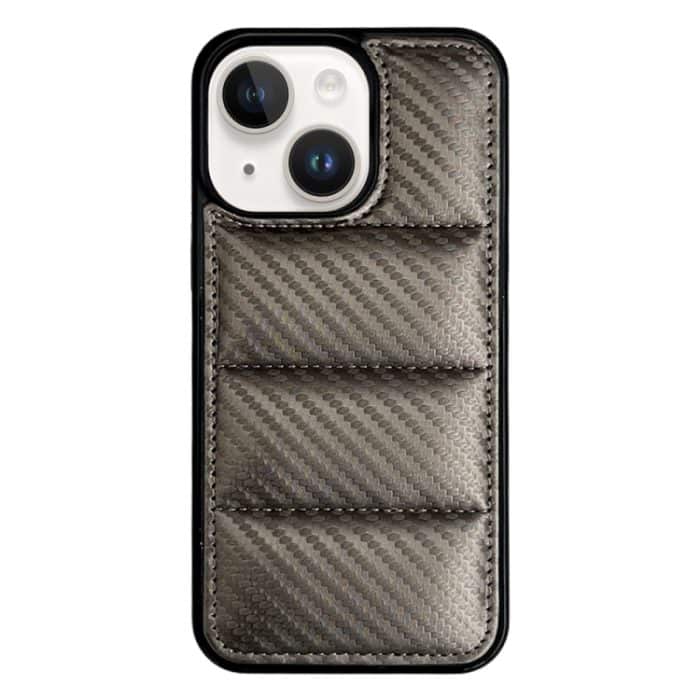 Telefonhülle mit Daunenjacke und Kohlefaserstruktur, For iPhone 14, For iPhone 14 Pro, For iPhone 14 Pro Max, For iPhone 13 Pro Max, For iPhone 13 Pro, For iPhone 13 – Bild 1