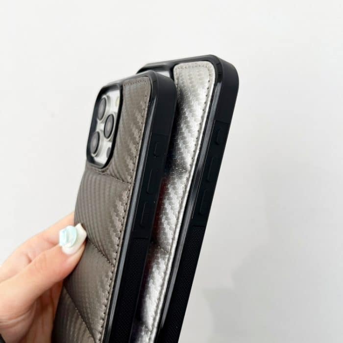 Telefonhülle mit Daunenjacke und Kohlefaserstruktur, For iPhone 14, For iPhone 14 Pro, For iPhone 14 Pro Max, For iPhone 13 Pro Max, For iPhone 13 Pro, For iPhone 13 – Bild 3