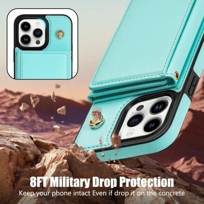 Dreifach gefaltete Handyhülle mit Kartenfach und langem Umhängeband, For iPhone 15 Pro Max, For iPhone 15 Pro, For iPhone 15 Plus, For iPhone 15 – Bild 5
