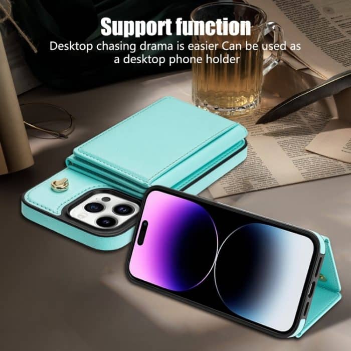 Dreifach gefaltete Handyhülle mit Kartenfach und langem Umhängeband, For iPhone 13 Pro Max, For iPhone 13 Pro, For iPhone 13, For iPhone 12 / 12 Pro – Bild 4