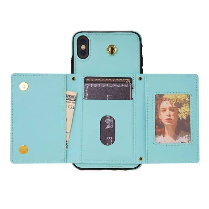 Dreifach gefaltete Handyhülle mit Kartenfach und langem Umhängeband, For iPhone XR, For iPhone XS Max – Bild 4