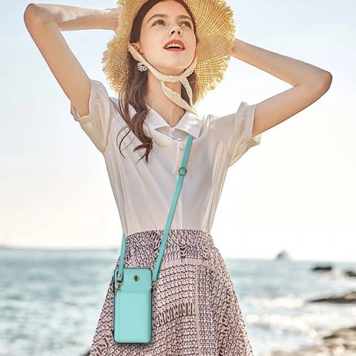 Dreifach gefaltete Handyhülle mit Kartenfach und langem Umhängeband, For iPhone XR, For iPhone XS Max – Bild 6