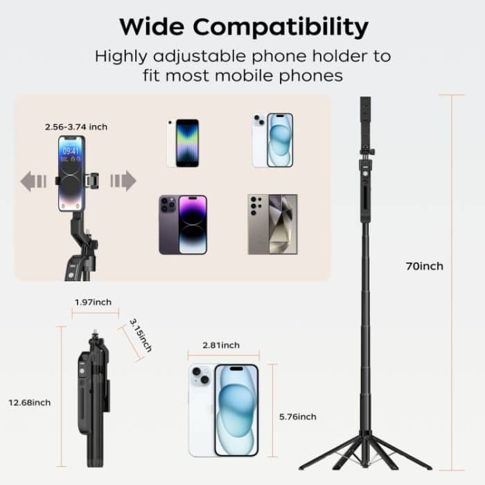 FUNSNAP A6 360 Grad Al Gimbal Selfie Stick Smart Face Tracking Integriertes Stativ, A6 – Bild 5