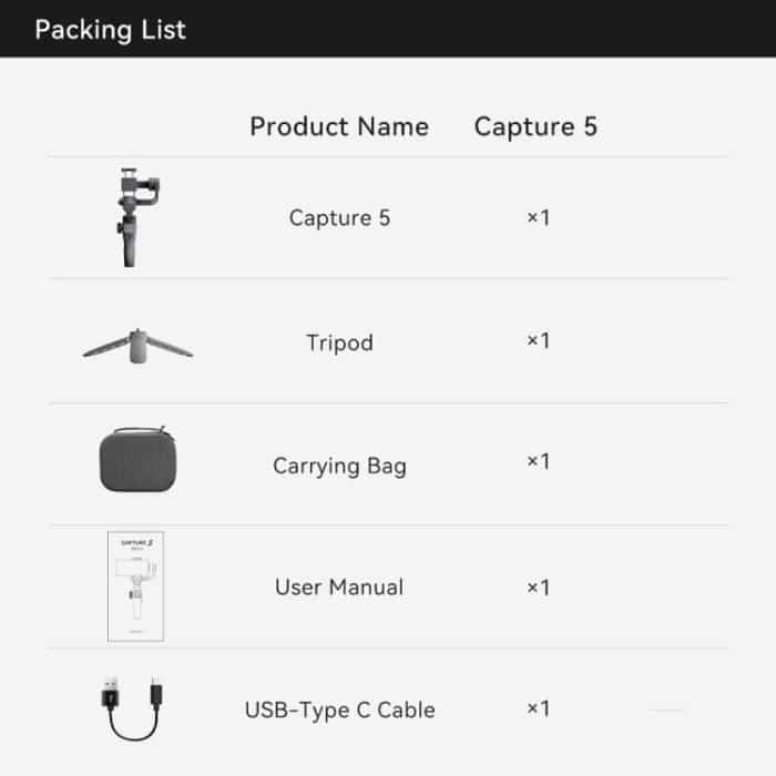 FUNSNAP Capture 5 Professioneller 3-Achsen-Hand-Gimbal-Telefon-Live-Stabilisator, Capture 5 Basic, Capture 5 Combo – Bild 11