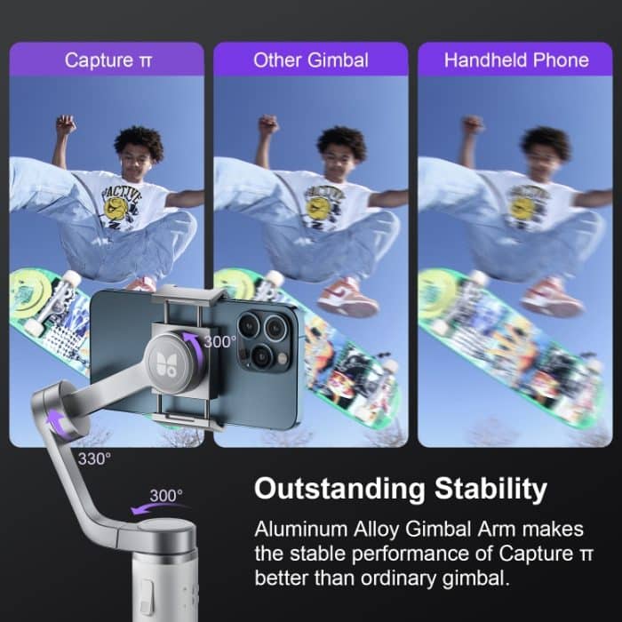 FUNSNAP Capture π Arm aus Aluminiumlegierung 3-Achsen-Handy-Gimbal, Capture π Basic, Capture π Combo – Bild 7