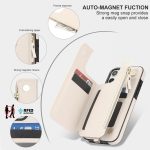 RFID-Telefonhülle aus Leder mit doppeltem Reißverschluss und kurzem Umhängeband, For iPhone 16 Pro Max, For iPhone 16 Pro, For iPhone 16 Plus – Bild 3