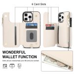 RFID-Telefonhülle aus Leder mit doppeltem Reißverschluss und kurzem Umhängeband, For iPhone 16 Pro Max, For iPhone 16 Pro, For iPhone 16 Plus – Bild 5
