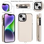RFID-Telefonhülle aus Leder mit doppeltem Reißverschluss und kurzem Umhängeband, For iPhone 14, For iPhone 14 Pro, For iPhone 14 Pro Max – Bild 2