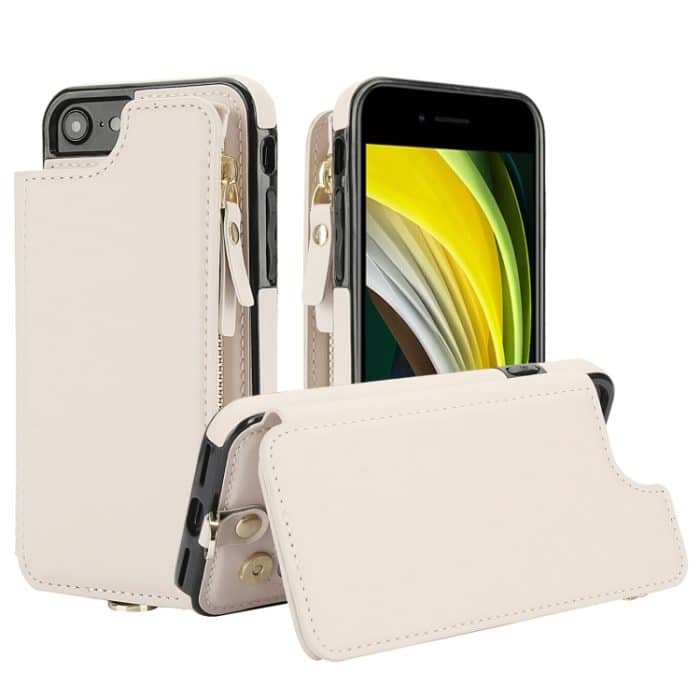 RFID-Telefonhülle aus Leder mit doppeltem Reißverschluss und kurzem Umhängeband, For iPhone SE 2022 / 2020 / 8, For iPhone 13 Pro Max, For iPhone 13 Pro – Bild 1