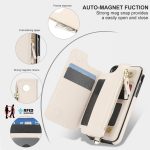 RFID-Telefonhülle aus Leder mit doppeltem Reißverschluss und kurzem Umhängeband, For iPhone SE 2022 / 2020 / 8, For iPhone 13 Pro Max, For iPhone 13 Pro – Bild 3