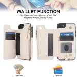 RFID-Telefonhülle aus Leder mit doppeltem Reißverschluss und kurzem Umhängeband, For iPhone SE 2022 / 2020 / 8, For iPhone 13 Pro Max, For iPhone 13 Pro – Bild 4