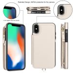 RFID-Telefonhülle aus Leder mit doppeltem Reißverschluss und kurzem Umhängeband, For iPhone X / XS, For iPhone XR, For iPhone XS Max – Bild 2