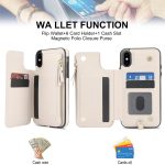 RFID-Telefonhülle aus Leder mit doppeltem Reißverschluss und kurzem Umhängeband, For iPhone X / XS, For iPhone XR, For iPhone XS Max – Bild 4