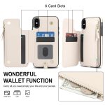 RFID-Telefonhülle aus Leder mit doppeltem Reißverschluss und kurzem Umhängeband, For iPhone X / XS, For iPhone XR, For iPhone XS Max – Bild 5