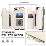 RFID-Telefonhülle aus Leder mit doppeltem Reißverschluss und kurzem Umhängeband, For iPhone 8 Plus / 7 Plus – Bild 5