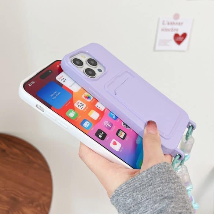 Dopamine-Telefonhülle mit Kartenfach und Umhängeband, For iPhone 14 Plus, For iPhone 14, For iPhone 14 Pro, For iPhone 14 Pro Max – Bild 4