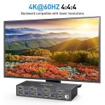 KC-KVM302AS 4K 60Hz USB3.0 / HDMI Dual-Monitor-KVM-Switch, US Plug, UK Plug, AU Plug – Bild 2